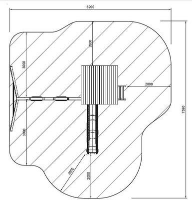 Parque Infantil Tibidabo Casita Rampa de Escalada y Columpio Doble